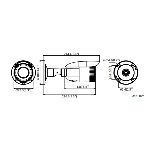 HiLook-IPC-B640H-Z-2.8-12mm – Dimension